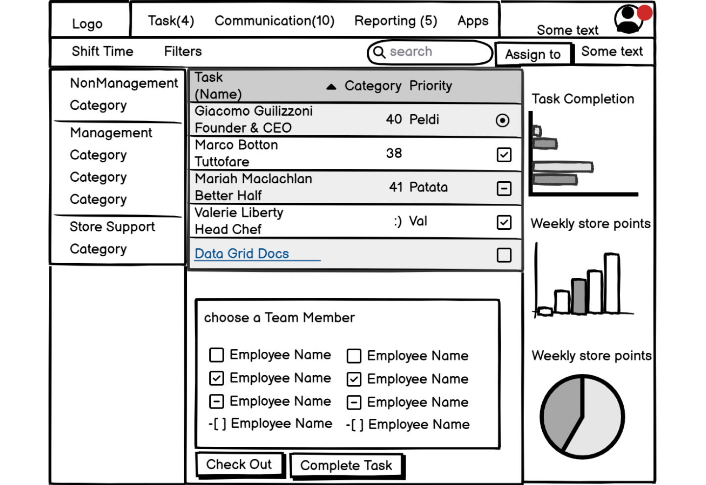 StoreXpert task view before the redesign